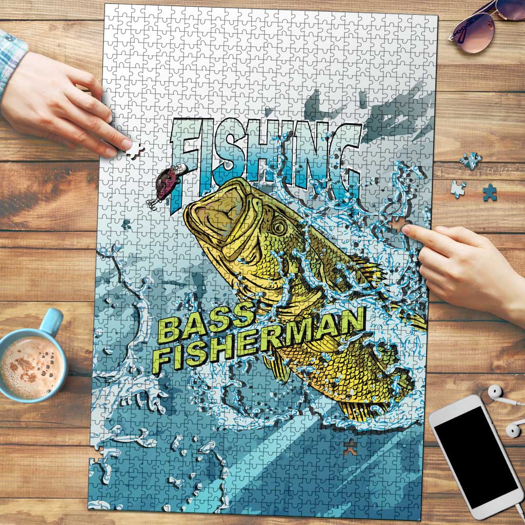 Bass Fishing Vintage Puzzle - Wonder Print Shop