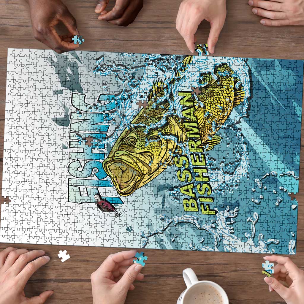 Bass Fishing Vintage Puzzle - Wonder Print Shop