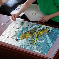 Bass Fishing Vintage Puzzle - Wonder Print Shop