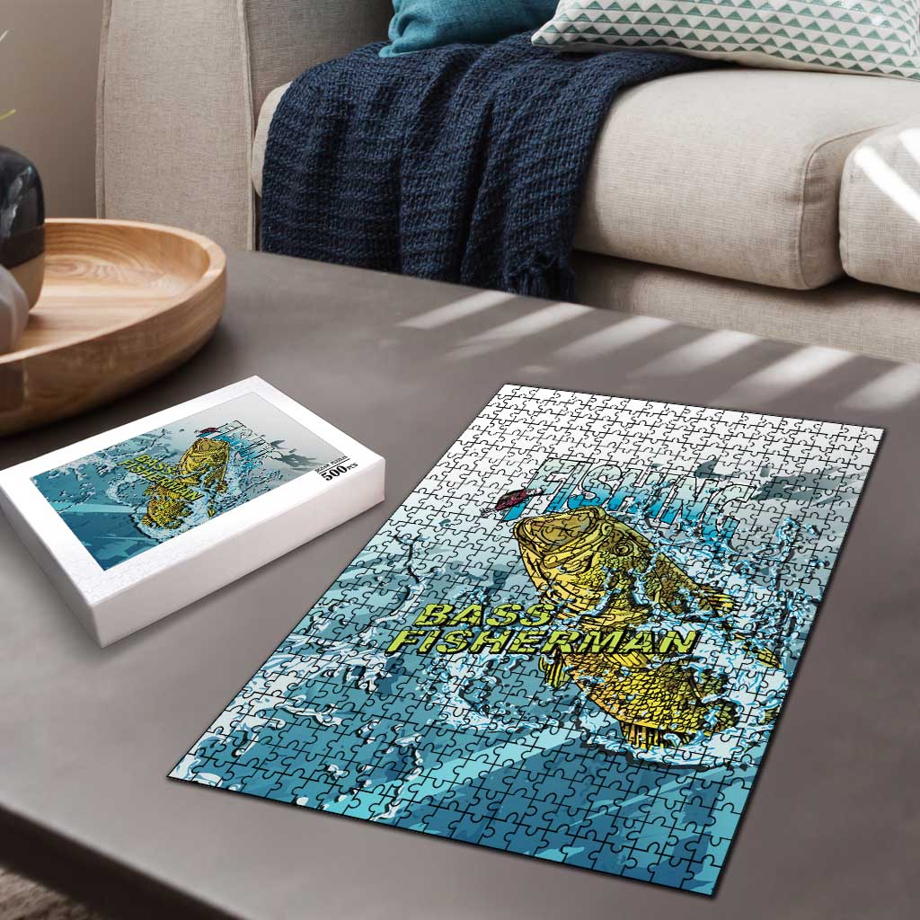 Bass Fishing Vintage Puzzle - Wonder Print Shop