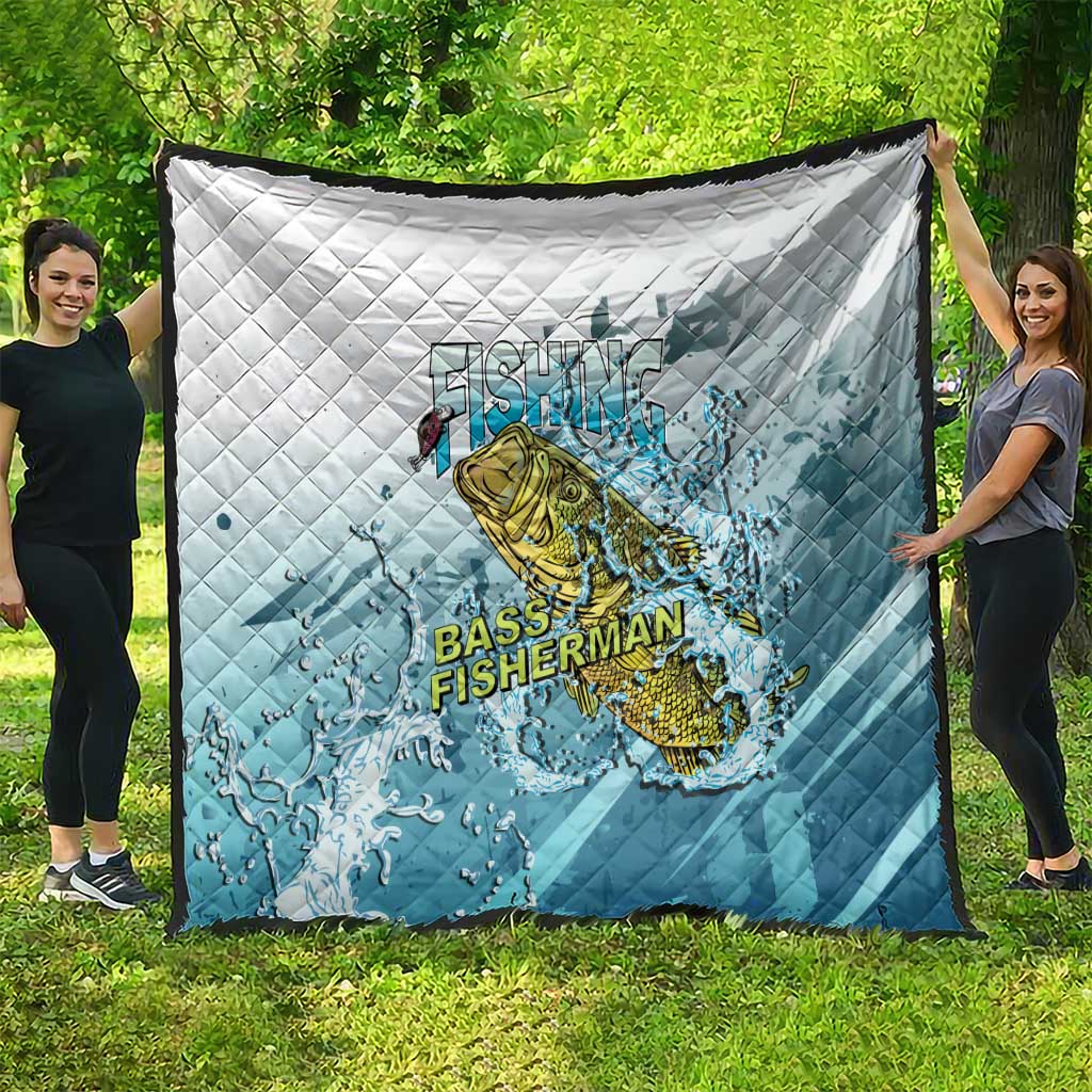 Bass Fishing Vintage Quilt - Wonder Print Shop
