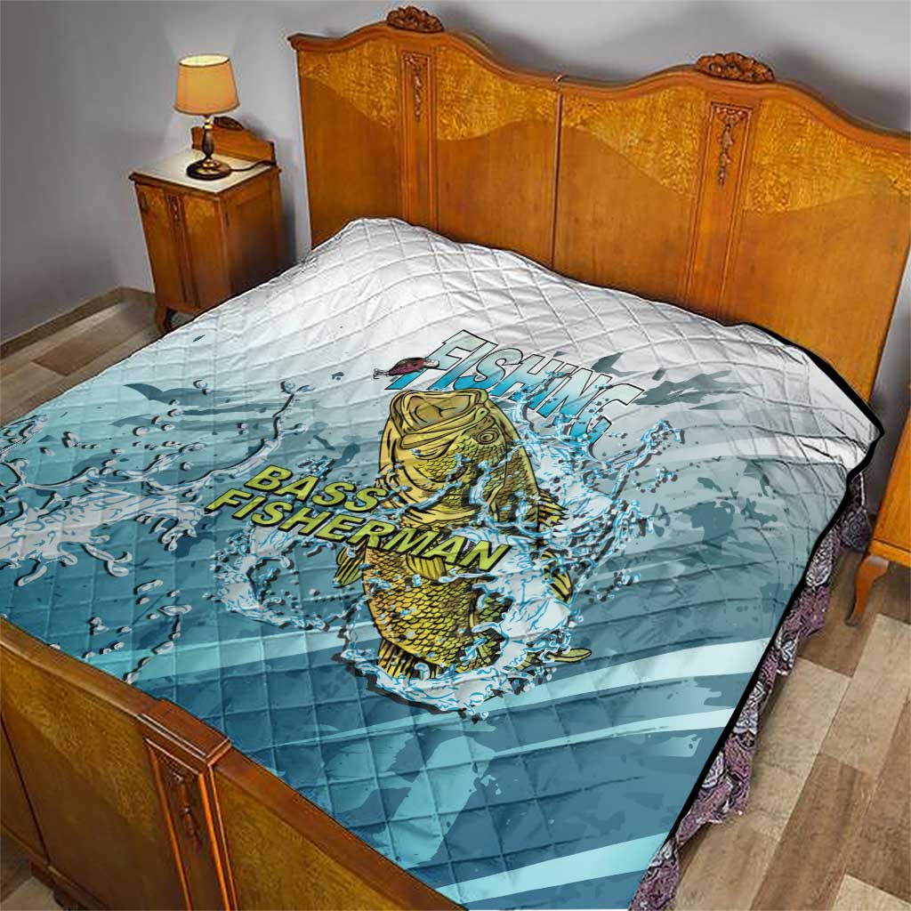 Bass Fishing Vintage Quilt - Wonder Print Shop