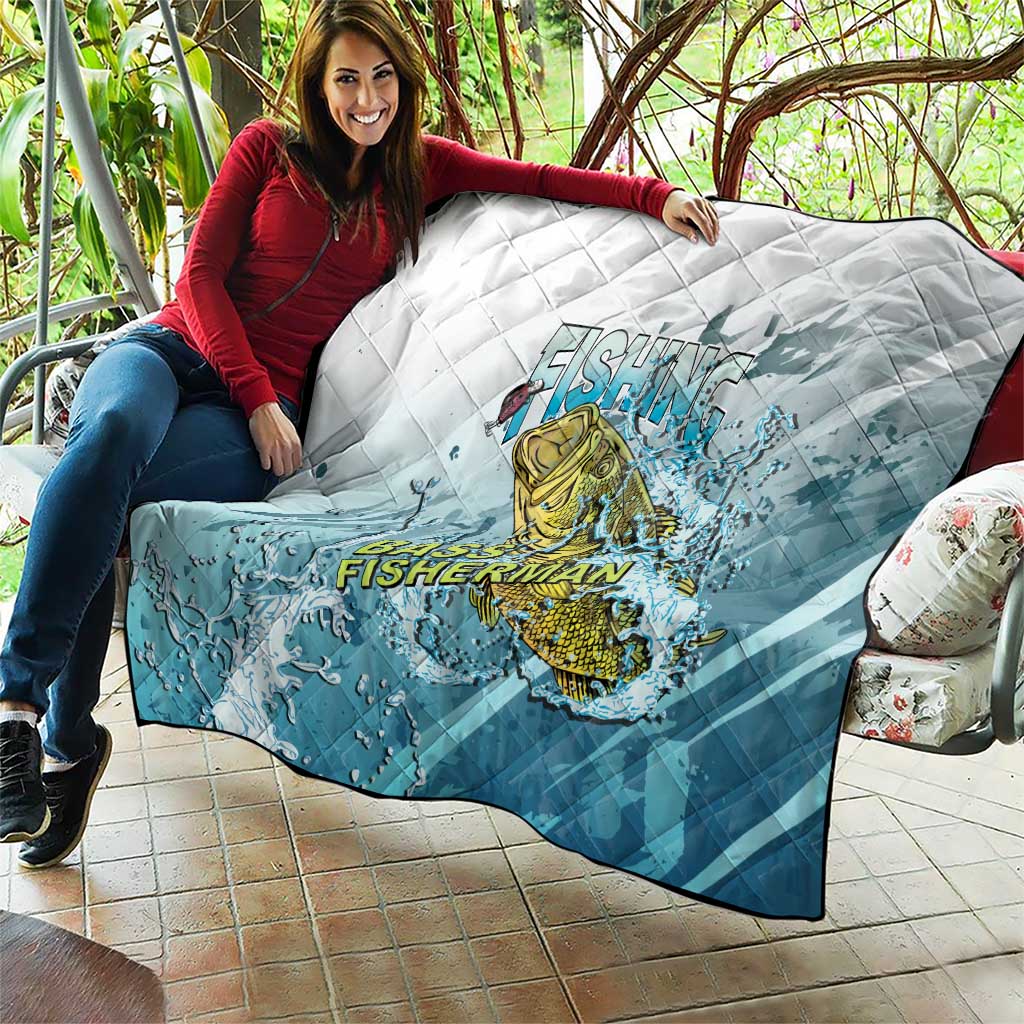 Bass Fishing Vintage Quilt - Wonder Print Shop