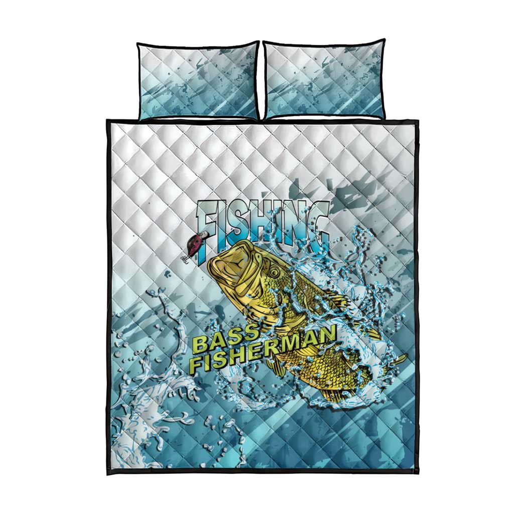 Bass Fishing Vintage Quilt Bed Set - Wonder Print Shop