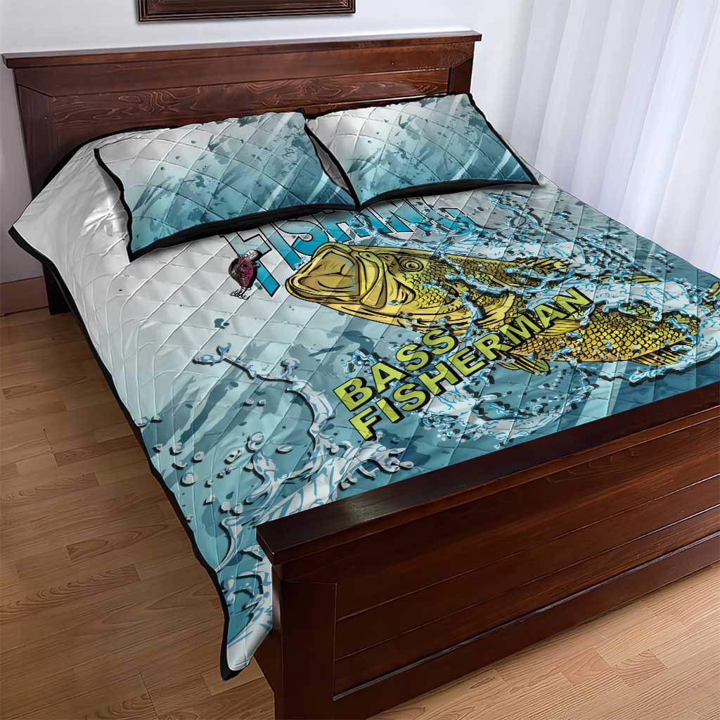 Bass Fishing Vintage Quilt Bed Set - Wonder Print Shop