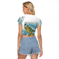 Bass Fishing Vintage Raglan Cropped T Shirt - Wonder Print Shop