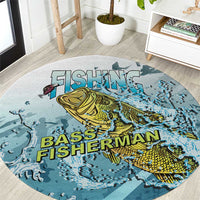 Bass Fishing Vintage Round Carpet - Wonder Print Shop