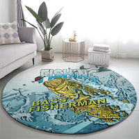 Bass Fishing Vintage Round Carpet - Wonder Print Shop