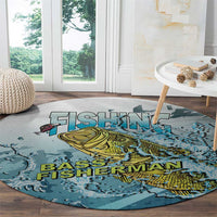 Bass Fishing Vintage Round Carpet - Wonder Print Shop