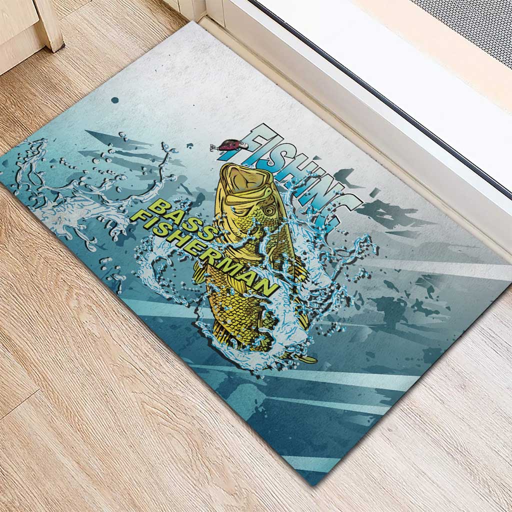 Bass Fishing Vintage Rubber Doormat - Wonder Print Shop