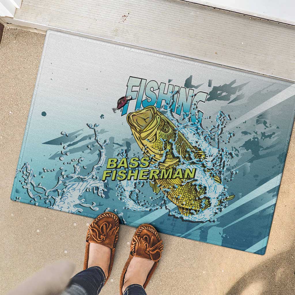 Bass Fishing Vintage Rubber Doormat - Wonder Print Shop