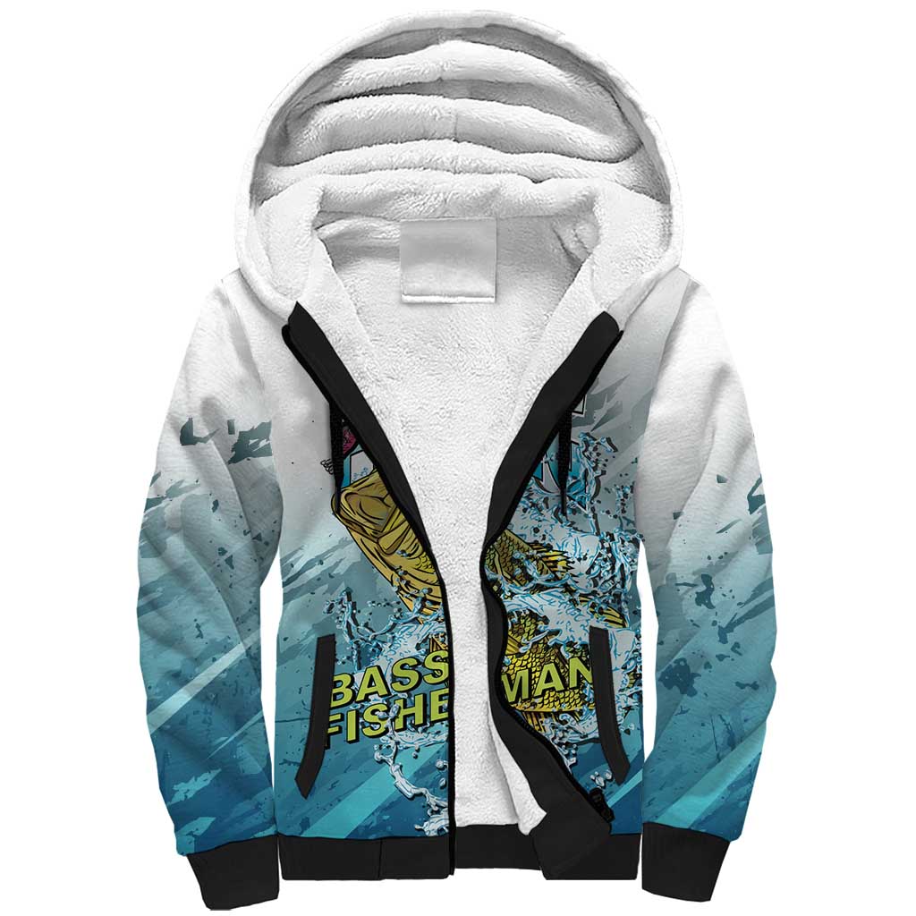 Bass Fishing Vintage Sherpa Hoodie - Wonder Print Shop