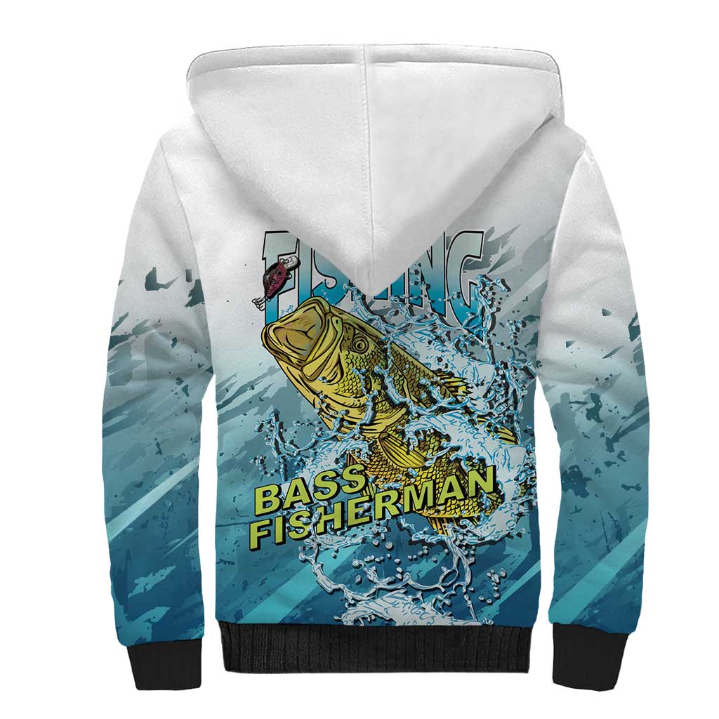 Bass Fishing Vintage Sherpa Hoodie - Wonder Print Shop