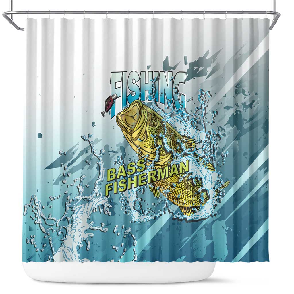 Bass Fishing Vintage Shower Curtain - Wonder Print Shop
