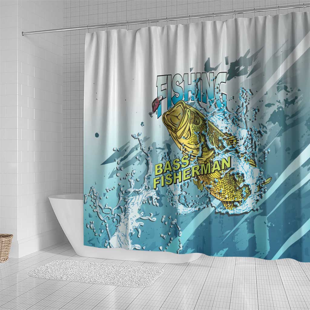 Bass Fishing Vintage Shower Curtain - Wonder Print Shop