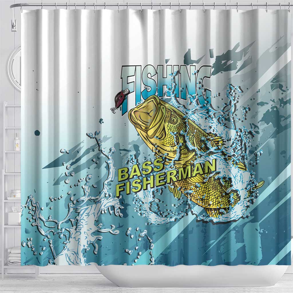 Bass Fishing Vintage Shower Curtain - Wonder Print Shop