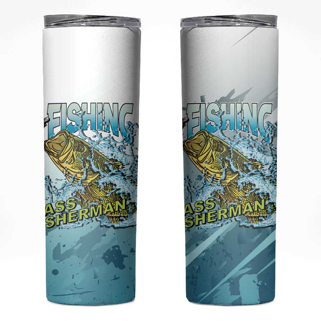 Bass Fishing Vintage Skinny Tumbler - Wonder Print Shop