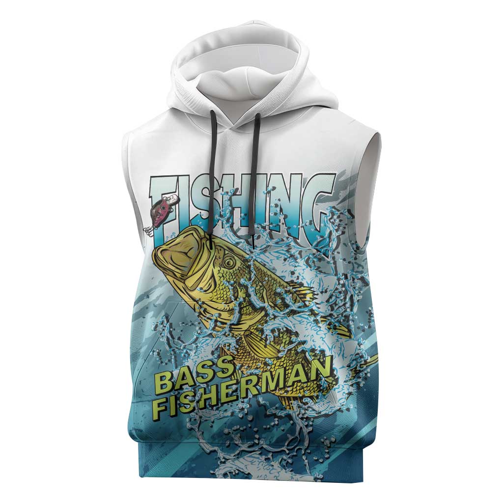 Bass Fishing Vintage Sleeveless Hoodie - Wonder Print Shop