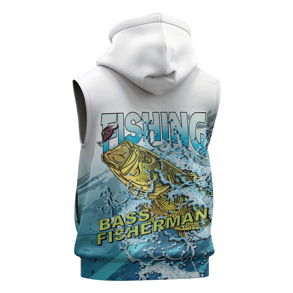 Bass Fishing Vintage Sleeveless Hoodie - Wonder Print Shop