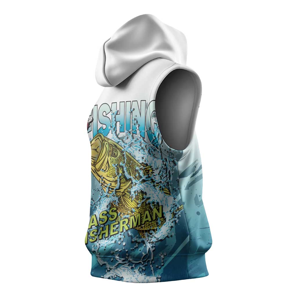 Bass Fishing Vintage Sleeveless Hoodie - Wonder Print Shop