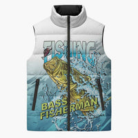 Bass Fishing Vintage Sleeveless Puffer Jacket - Wonder Print Shop