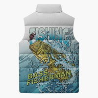 Bass Fishing Vintage Sleeveless Puffer Jacket - Wonder Print Shop