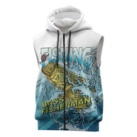 Bass Fishing Vintage Sleeveless Zip Hoodie - Wonder Print Shop