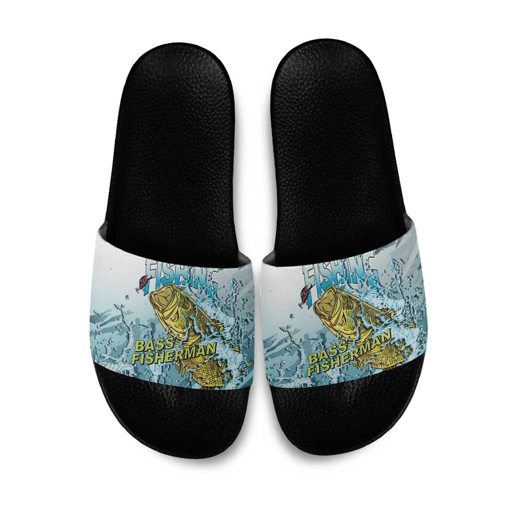Bass Fishing Vintage Slide Sandals - Wonder Print Shop