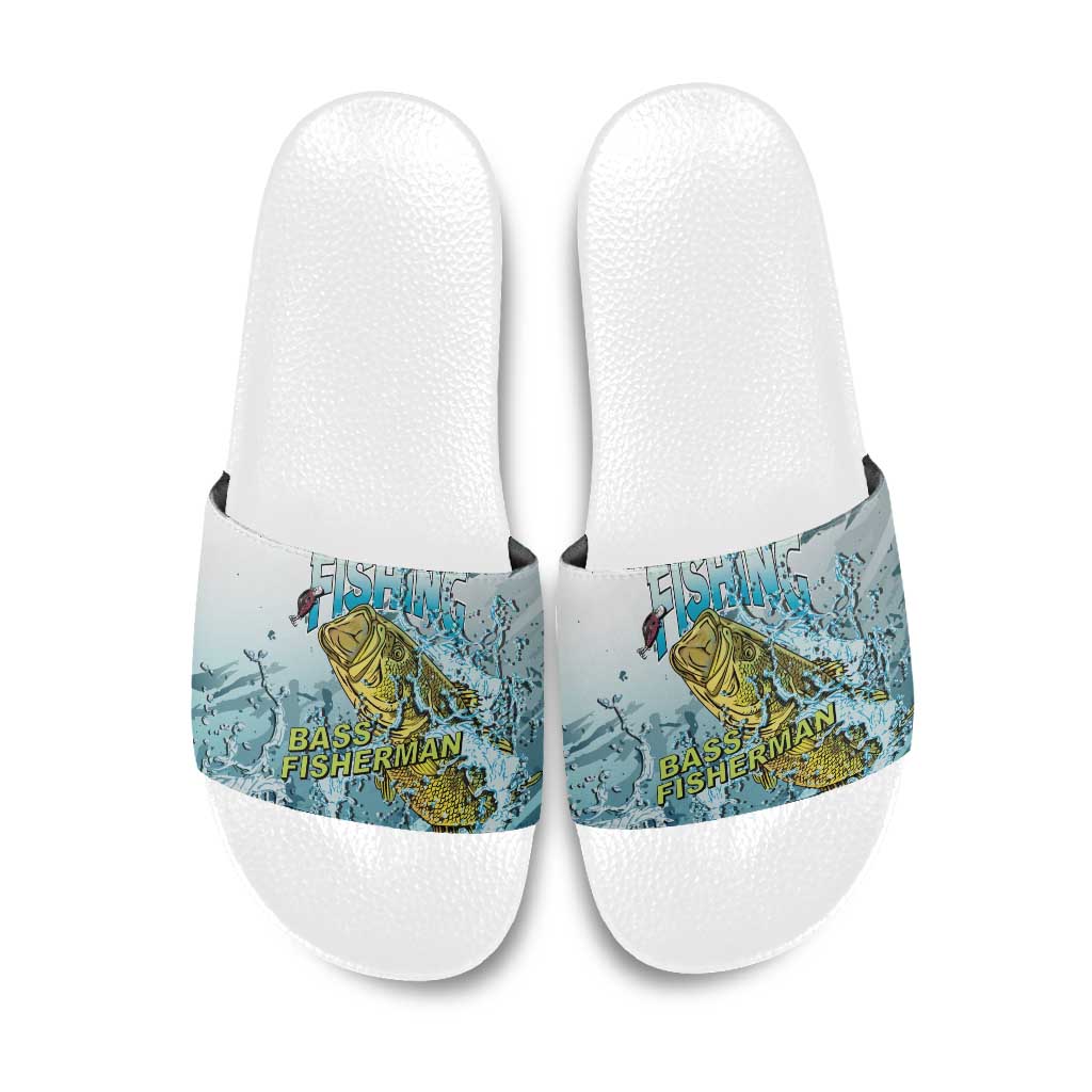 Bass Fishing Vintage Slide Sandals - Wonder Print Shop