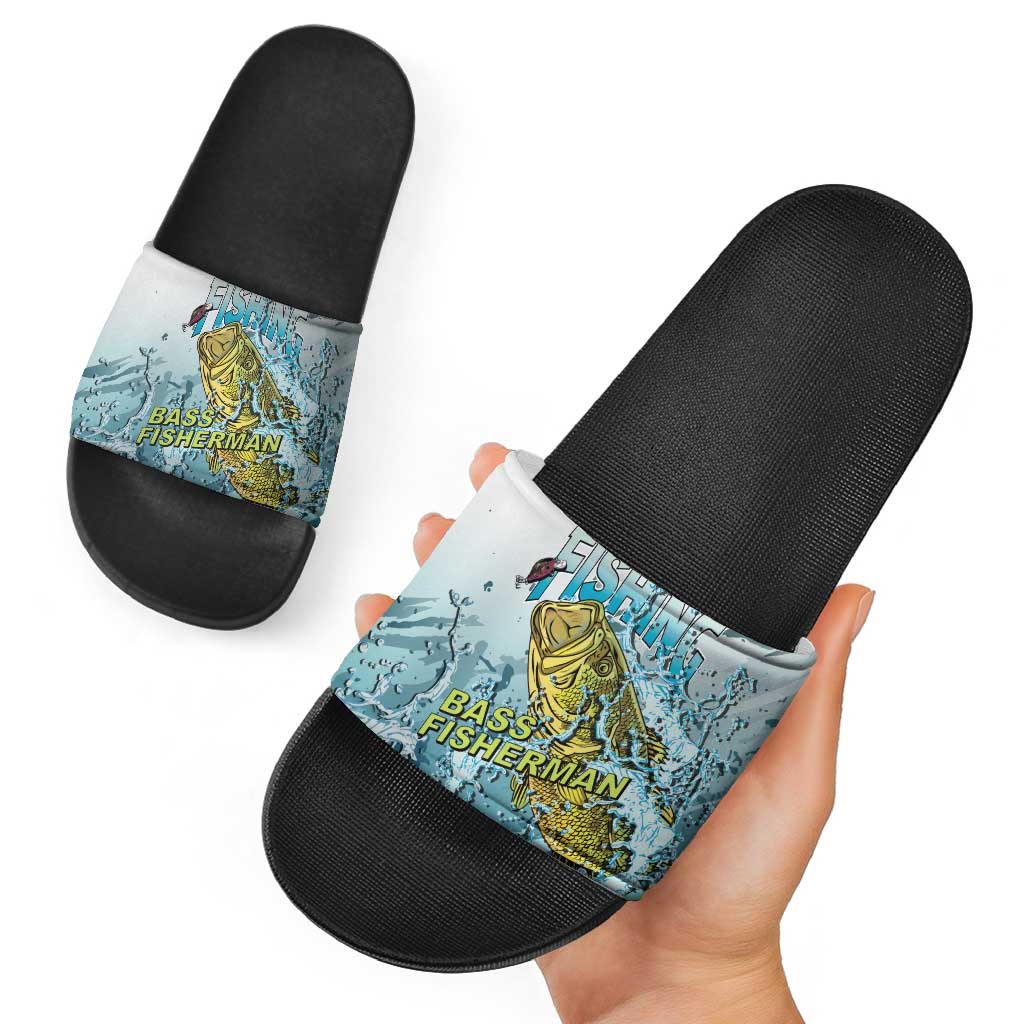 Bass Fishing Vintage Slide Sandals - Wonder Print Shop