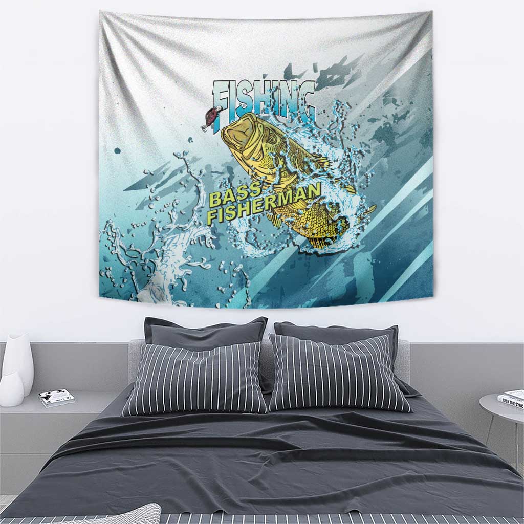 Bass Fishing Vintage Tapestry - Wonder Print Shop