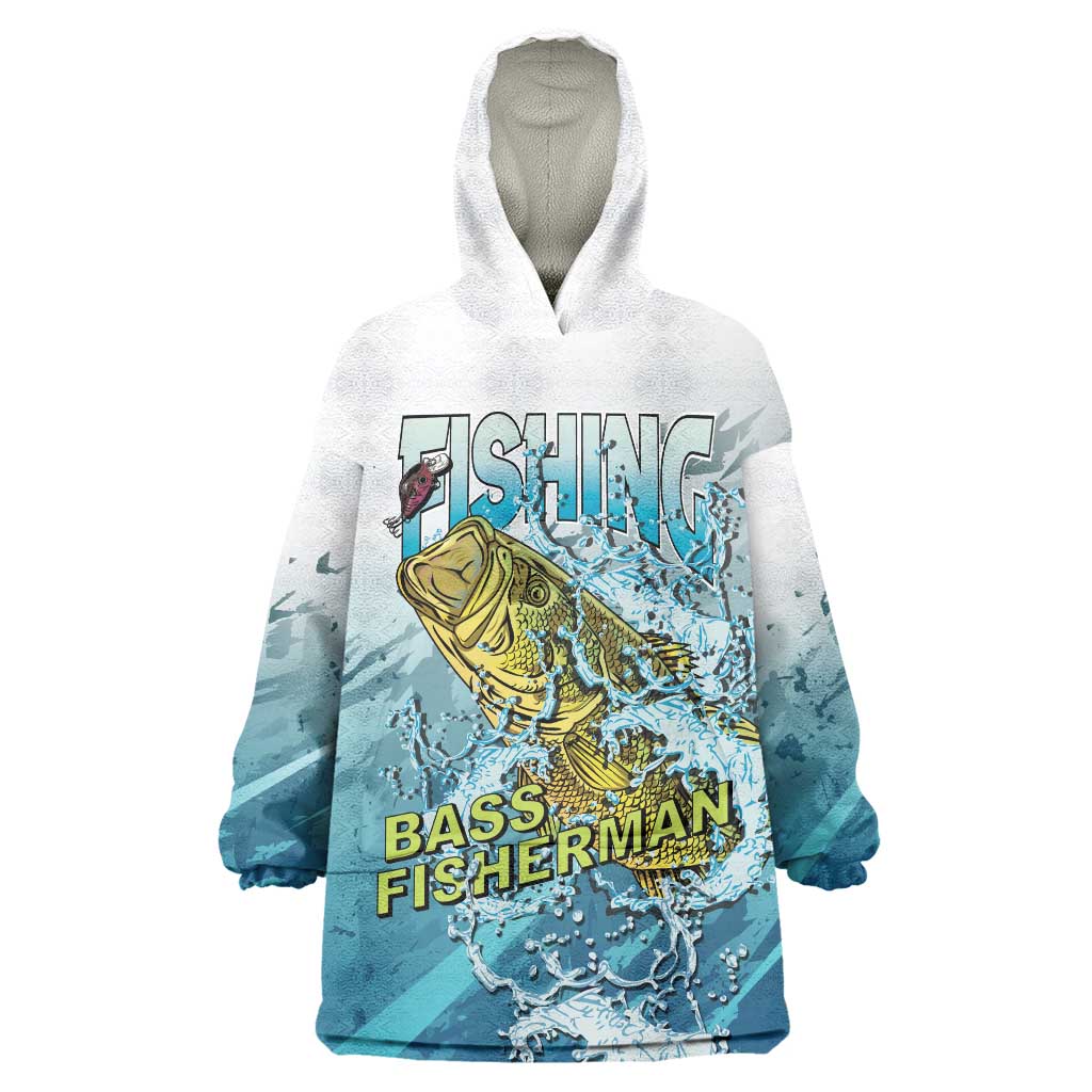 Bass Fishing Vintage Wearable Blanket Hoodie - Wonder Print Shop