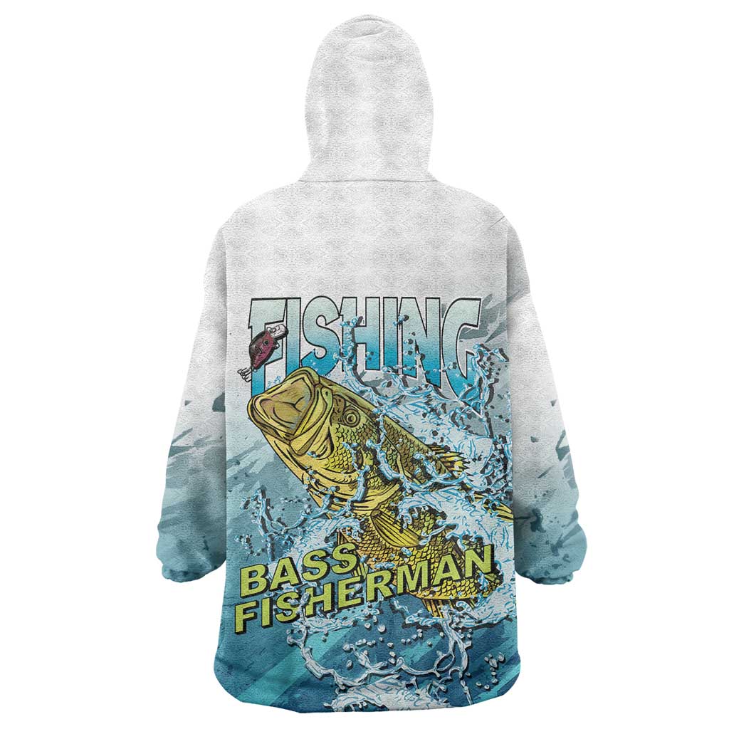 Bass Fishing Vintage Wearable Blanket Hoodie - Wonder Print Shop