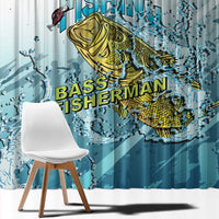 Bass Fishing Vintage Window Curtain - Wonder Print Shop