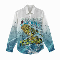 Bass Fishing Vintage Women Casual Shirt - Wonder Print Shop