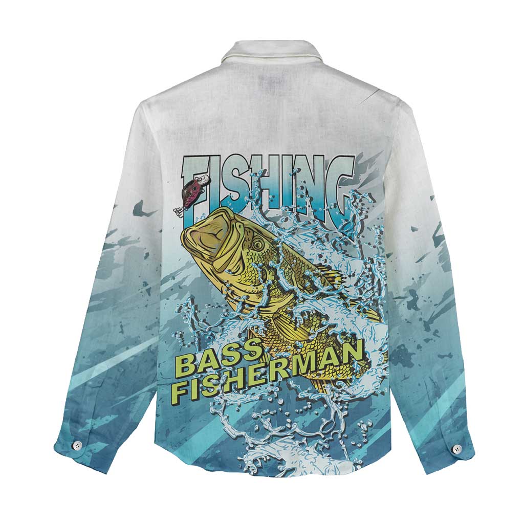 Bass Fishing Vintage Women Casual Shirt - Wonder Print Shop