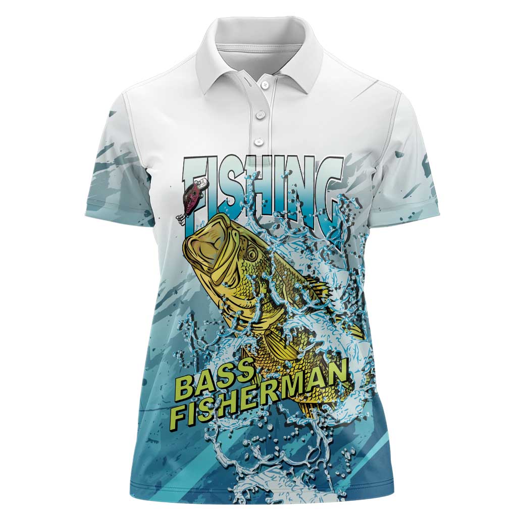 Bass Fishing Vintage Women Polo Shirt - Wonder Print Shop