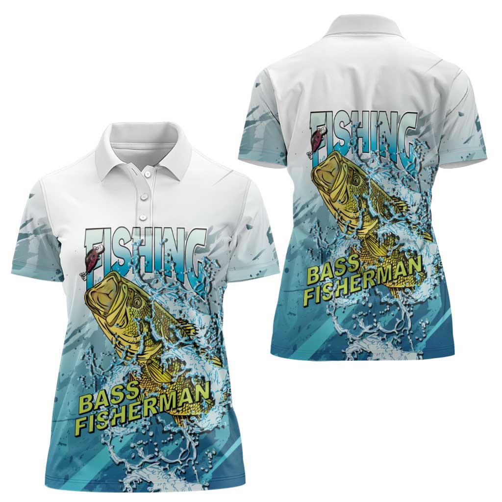 Bass Fishing Vintage Women Polo Shirt - Wonder Print Shop