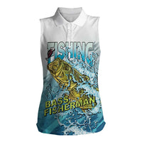 Bass Fishing Vintage Women Sleeveless Polo Shirt - Wonder Print Shop