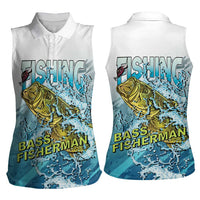 Bass Fishing Vintage Women Sleeveless Polo Shirt - Wonder Print Shop