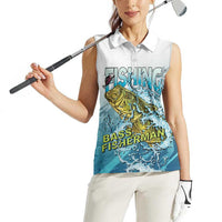 Bass Fishing Vintage Women Sleeveless Polo Shirt - Wonder Print Shop