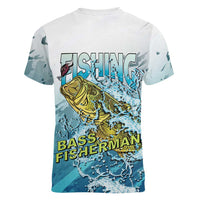 Bass Fishing Vintage Women V-Neck T-Shirt - Wonder Print Shop