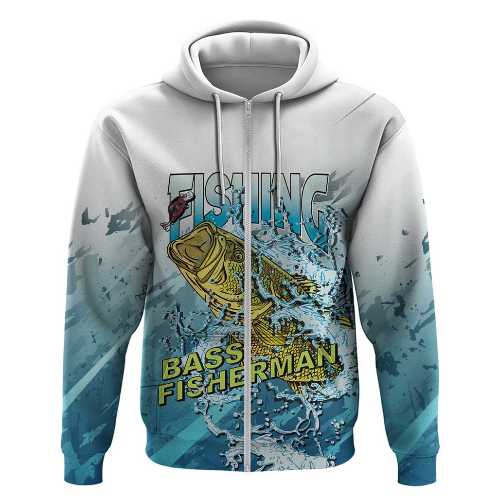 Bass Fishing Vintage Zip Hoodie - Wonder Print Shop