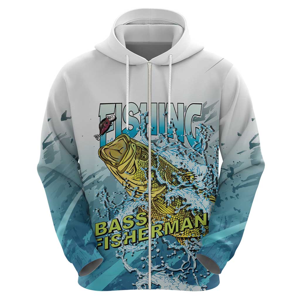 Bass Fishing Vintage Zip Hoodie - Wonder Print Shop