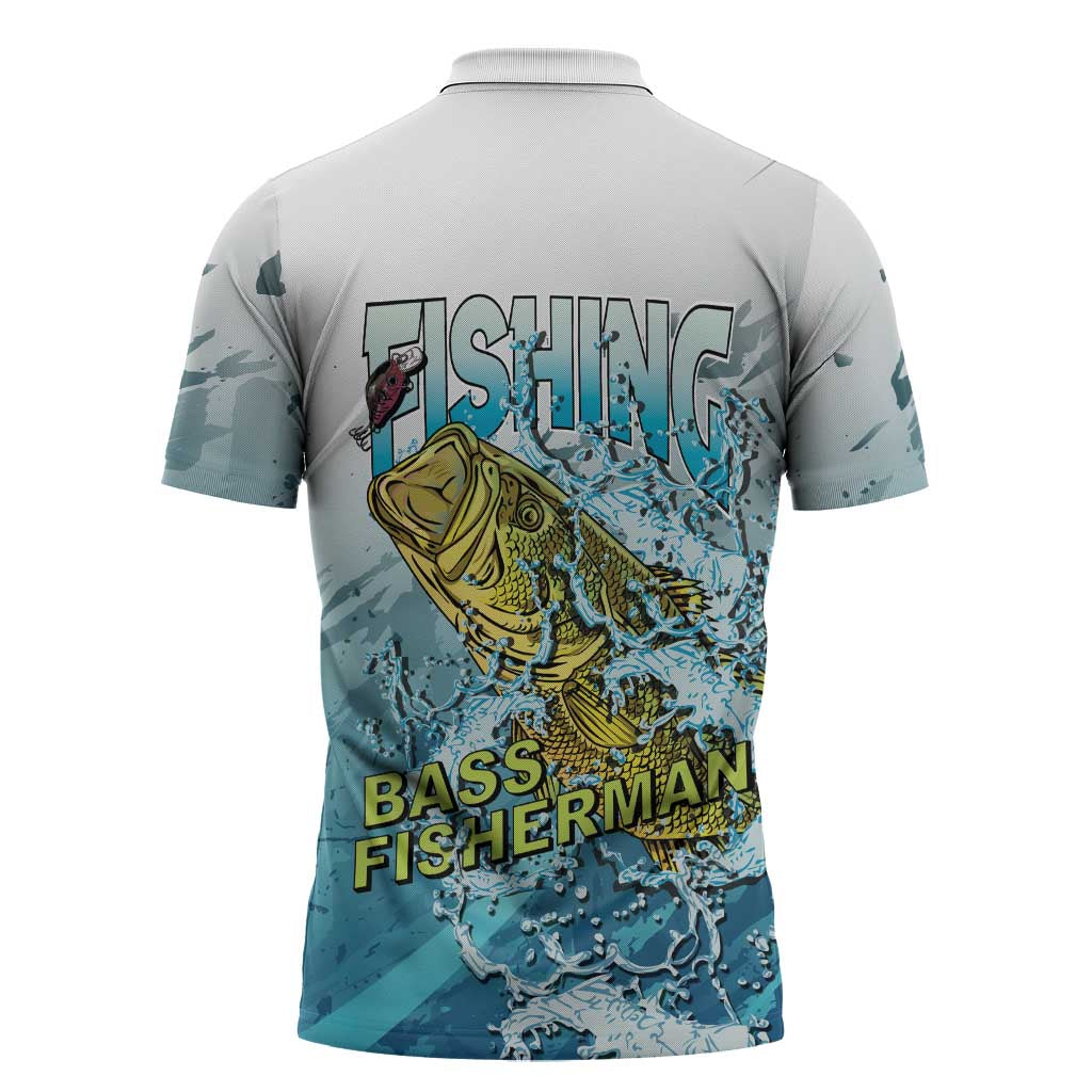 Bass Fishing Vintage Zipper Polo Shirt - Wonder Print Shop