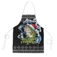 Funny Fishmas Bass Apron Fish Santa Hat Christmas Vibes - Wonder Print Shop