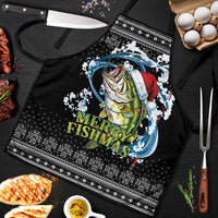 Funny Fishmas Bass Apron Fish Santa Hat Christmas Vibes - Wonder Print Shop