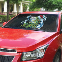 Funny Fishmas Bass Auto Sun Shade Fish Santa Hat Christmas Vibes - Wonder Print Shop