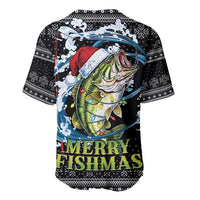Funny Fishmas Bass Baseball Jersey Fish Santa Hat Christmas Vibes - Wonder Print Shop