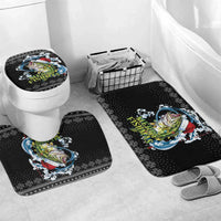 Funny Fishmas Bass Bathroom Set Fish Santa Hat Christmas Vibes - Wonder Print Shop